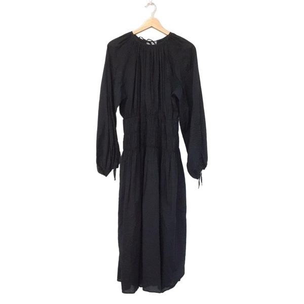 シップス SHIPS 黒 レディース ギャザー 美品 ワンピース_画像1
