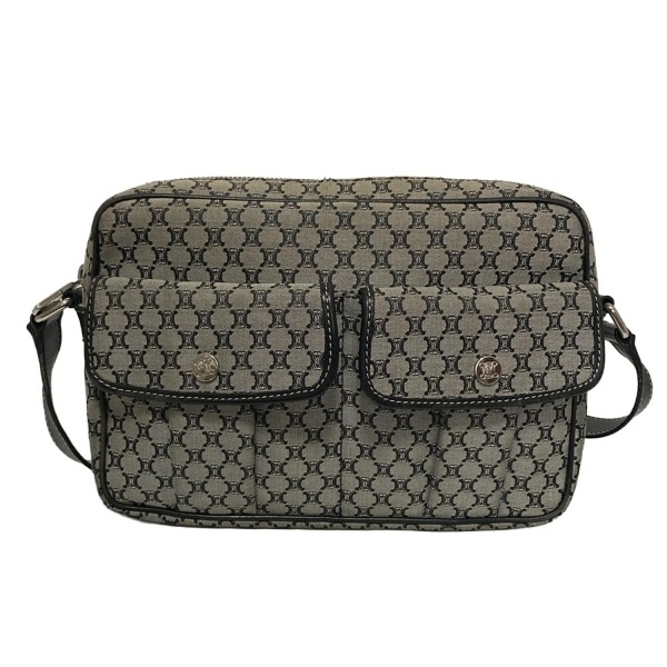 セリーヌ CELINE ショルダーバッグ マカダム柄 レザー 黒×ライトグレー バッグ_画像1