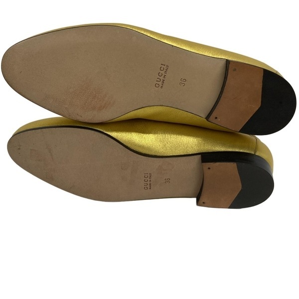 グッチ GUCCI シューズ 36 - レザー ゴールド レディース 靴_画像4