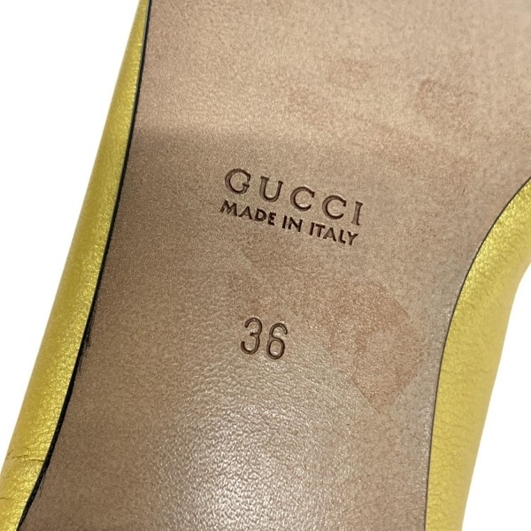 グッチ GUCCI シューズ 36 - レザー ゴールド レディース 靴_画像6