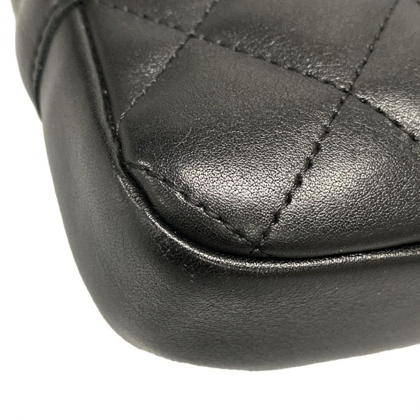 シャネル CHANEL ショルダーバッグ A25178 カンボンライン ミディアムポシェット レザー 黒 シルバー金具 バッグ_画像6