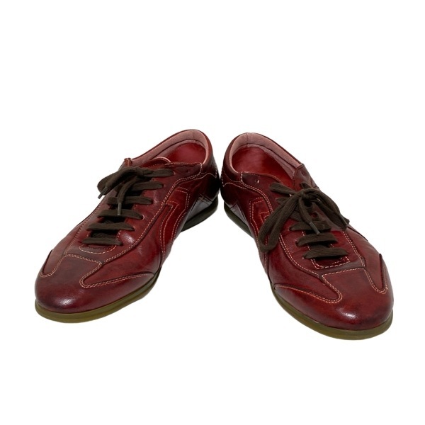  Salvatore Ferragamo FERRAGAMO/SalvatoreFerragamo спортивные туфли 81/2EE - кожа бордо × темно-коричневый мужской обувь 