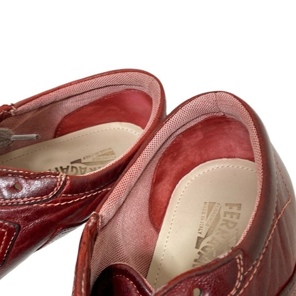  Salvatore Ferragamo FERRAGAMO/SalvatoreFerragamo спортивные туфли 81/2EE - кожа бордо × темно-коричневый мужской обувь 