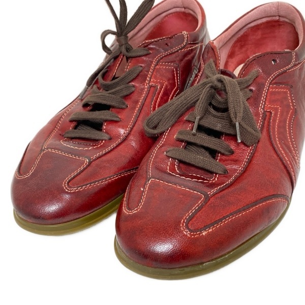  Salvatore Ferragamo FERRAGAMO/SalvatoreFerragamo спортивные туфли 81/2EE - кожа бордо × темно-коричневый мужской обувь 