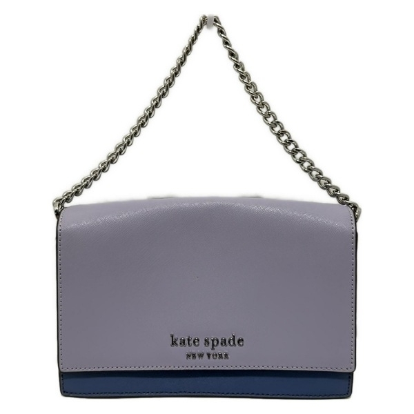 ケイトスペード Kate spade ハンドバッグ WKRU6604 - レザー ライトパープル×ブルーグレー×ボルドー チェーンハンドル 美品 バッグ