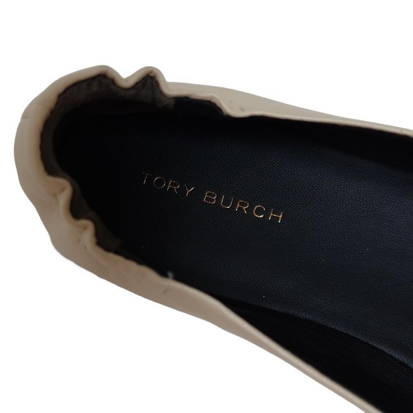 Tory Burch TORY BURCH плоская обувь 5 1/2 - кожа слоновая кость × чёрный женский обувь