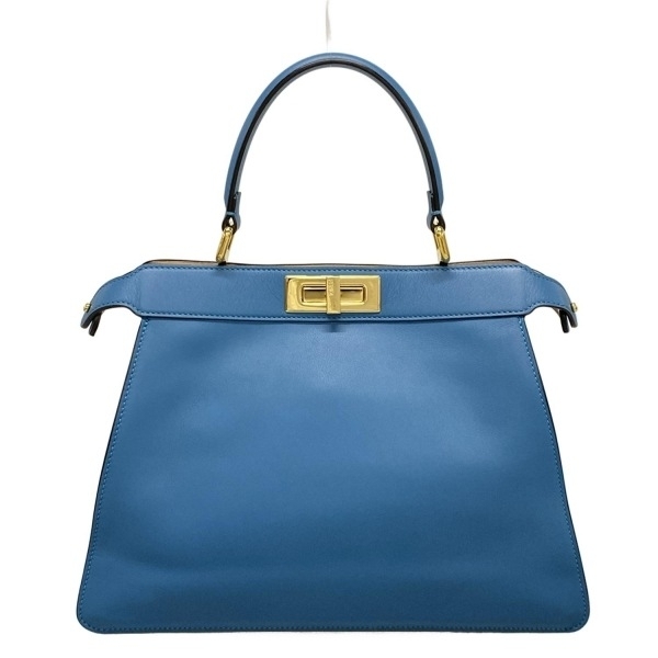 フェンディ FENDI ハンドバッグ 8BN321-A6V3 ピーカブーアイシーユーミディアム レザー ライトブルー 内ポケット着脱可 美品 バッグ_画像1