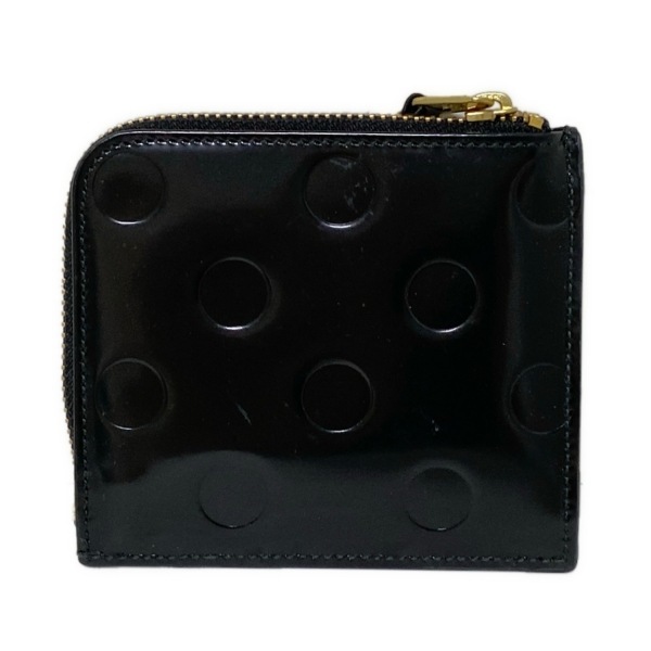 コムデギャルソン COMMEdesGARCONS コインケース - レザー 黒 ドット柄/型押し加工/L字ファスナー 財布_画像2