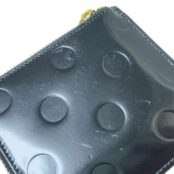 コムデギャルソン COMMEdesGARCONS コインケース - レザー 黒 ドット柄/型押し加工/L字ファスナー 財布_画像6