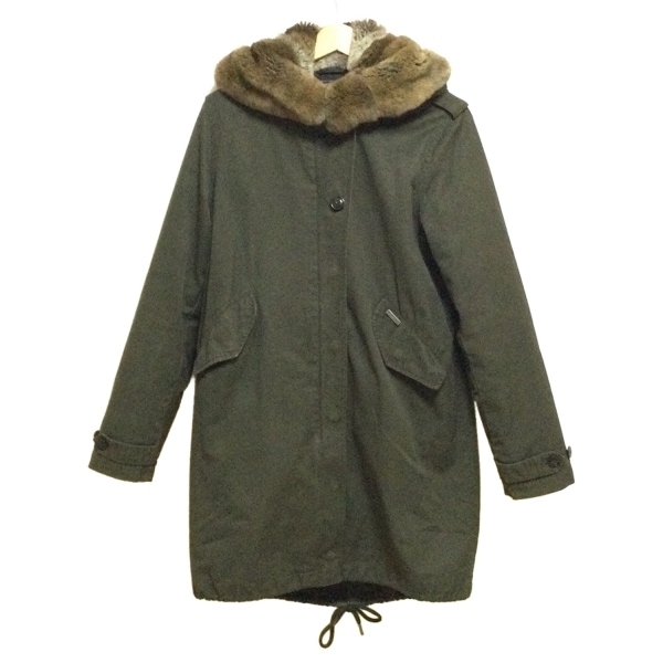 ウールリッチ WOOLRICH サイズXS - カーキ レディース 長袖/ライナー着脱可/ラビットファー/秋/冬 コート_画像1