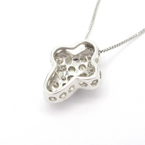 ノーブランド Unbranded ネックレス K18WG×ダイヤモンド 総重量:1.8g/0.20刻印 美品 アクセサリー（首）_画像3