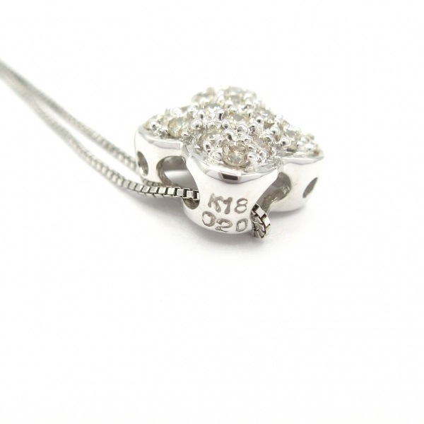 ノーブランド Unbranded ネックレス K18WG×ダイヤモンド 総重量:1.8g/0.20刻印 美品 アクセサリー（首）_画像5
