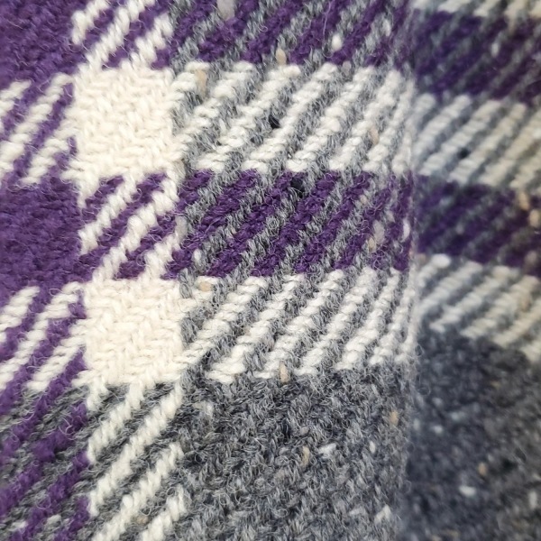 バーバリーブルーレーベル Burberry Blue Label サイズ38 M - グレー×アイボリー×パープル レディース 七分袖/チェック柄/ショート丈/冬_画像6