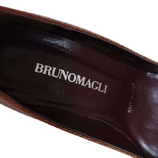 ブルーノマリ BRUNOMAGLI パンプス 34 1/2 - レザー ブラウン レディース 型押し加工 靴_画像5