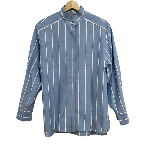 エトロ ETRO 長袖シャツブラウス サイズ42 M - ライトブルー×ピンク×白 レディース ストライプ トップス_画像1