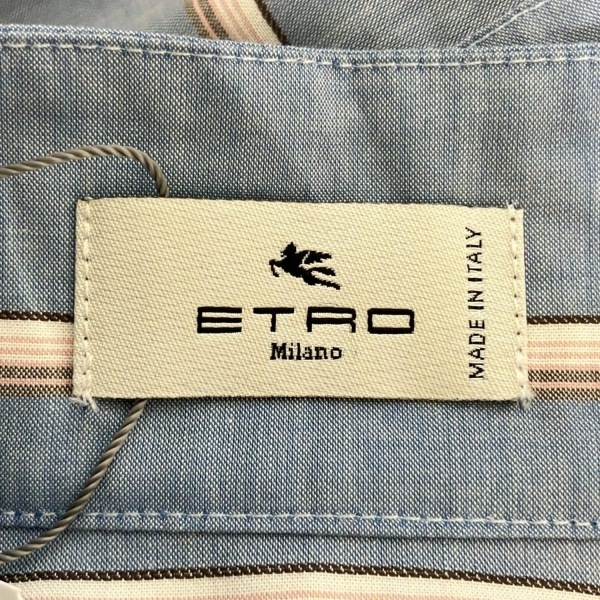エトロ ETRO 長袖シャツブラウス サイズ42 M - ライトブルー×ピンク×白 レディース ストライプ トップス_画像3