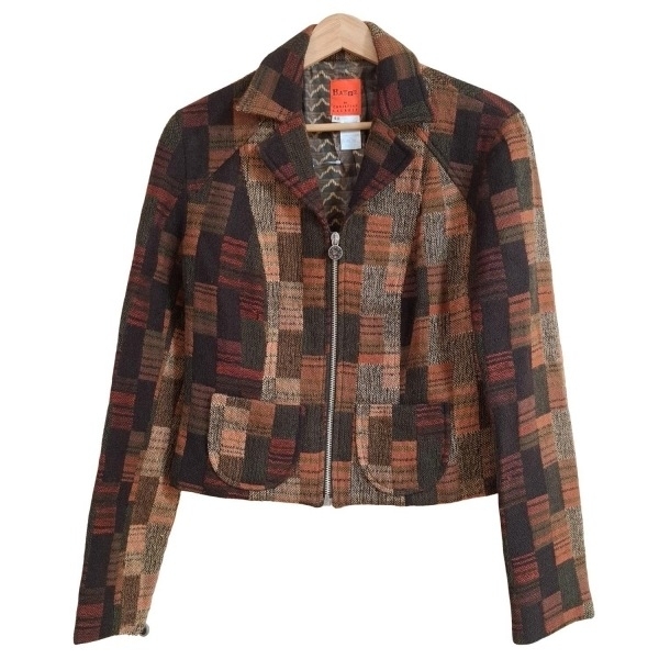 クリスチャンラクロワ Christian Lacroix サイズ40 M - ダークブラウン×オレンジ×マルチ レディース ジャケット_画像1