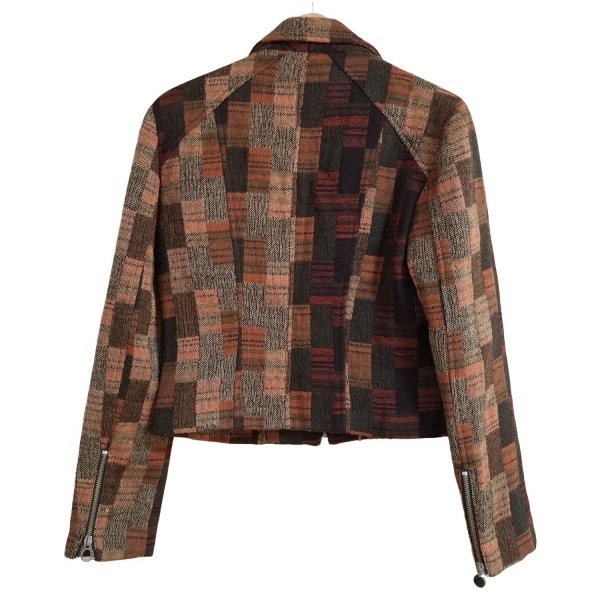クリスチャンラクロワ Christian Lacroix サイズ40 M - ダークブラウン×オレンジ×マルチ レディース ジャケット_画像2