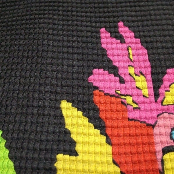 ミー/イッセイミヤケ me ISSEY MIYAKE 長袖カットソー - 黒×マルチ レディース ハイネック/花柄 美品 トップス_画像6