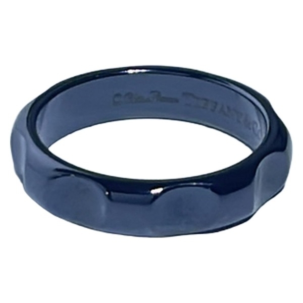 ティファニー TIFFANY&Co. リング 9 号 パロマ ピカソ グルーブ 黒 美品 アクセサリー（指）_画像1