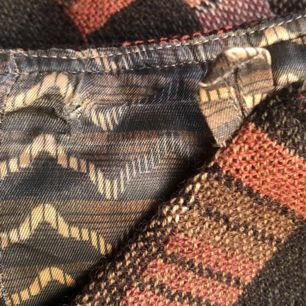 クリスチャンラクロワ Christian Lacroix 巻きスカート サイズ40 M - ダークブラウン×オレンジ×マルチ レディース ミニ/チェック柄/BAZaR_画像5