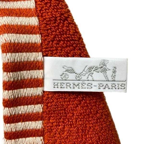 エルメス HERMES - コットン オレンジ ハンドタオル 美品 ハンカチ_画像3