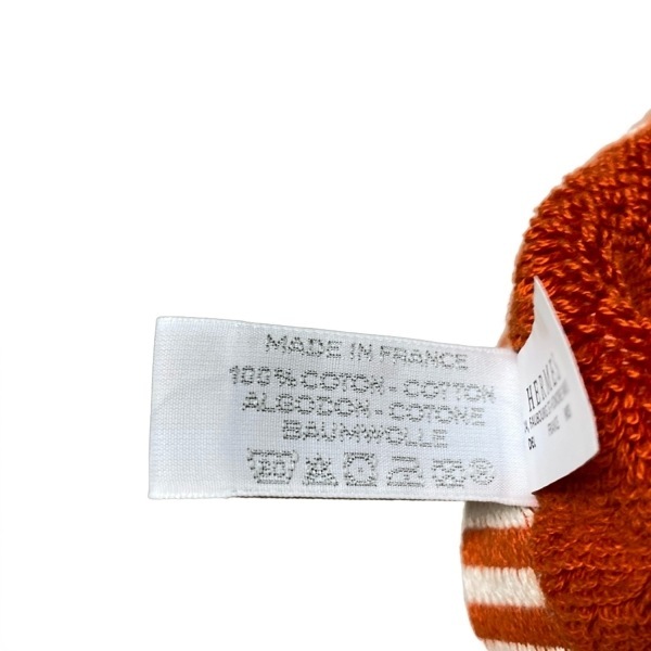 エルメス HERMES - コットン オレンジ ハンドタオル 美品 ハンカチ_画像4