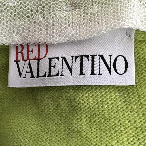 レッドバレンチノ RED VALENTINO カーディガン サイズS - イエローグリーン×白×マルチ レディース 七分袖/レース/刺繍/パール/襟着脱可_画像3
