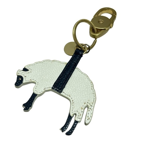 ブラックフリース バイ ブルックスブラザーズ BLACK FLEECE BY Brooks Brothers キーホルダー(チャーム) - レザー 白×黒×ゴールド_画像2