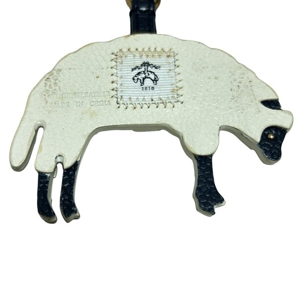 ブラックフリース バイ ブルックスブラザーズ BLACK FLEECE BY Brooks Brothers キーホルダー(チャーム) - レザー 白×黒×ゴールド_画像3