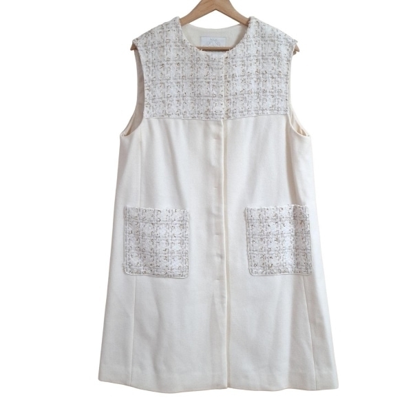 チェスティ Chesty ベスト サイズ1 S - アイボリー レディース ツイード/ラメ/ロング丈 美品 トップス_画像1