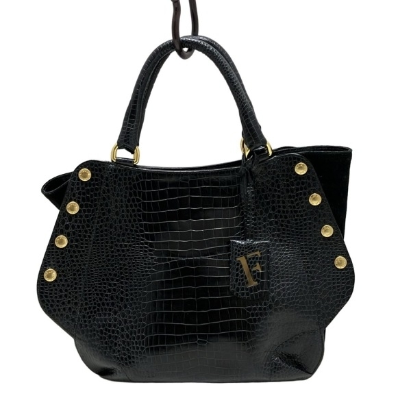  Furla FURLA большая сумка - кожа чёрный type вдавлено . обработка сумка 