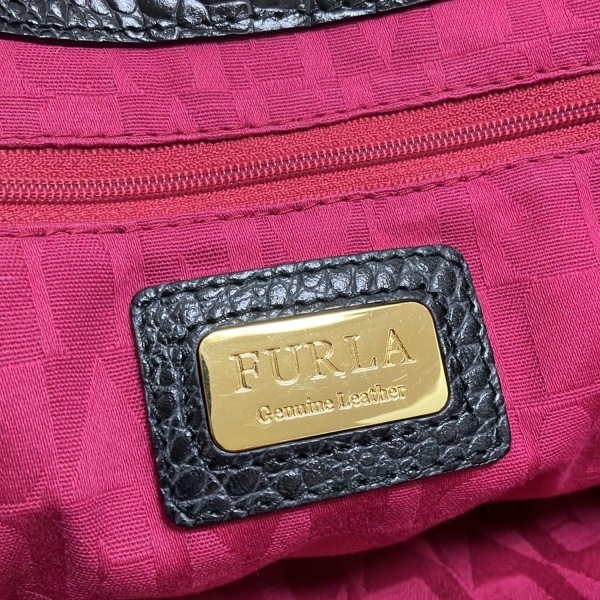  Furla FURLA большая сумка - кожа чёрный type вдавлено . обработка сумка 