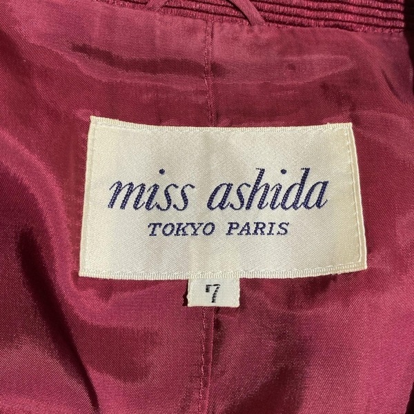 ミスアシダ miss ashida スカートスーツ - ボルドー レディース ストライプ レディーススーツ_画像3
