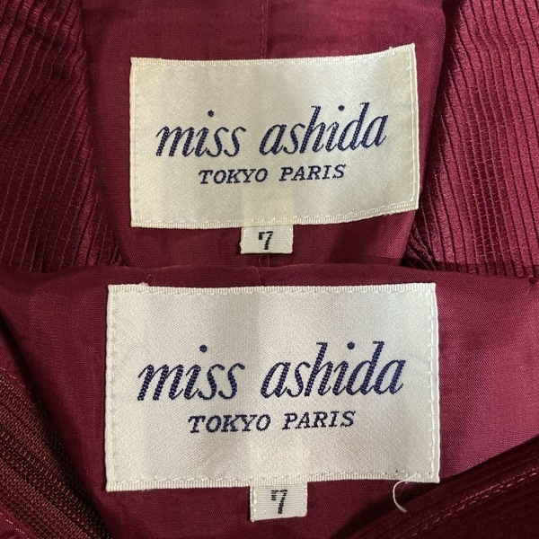 ミスアシダ miss ashida スカートスーツ - ボルドー レディース ストライプ レディーススーツ_画像6