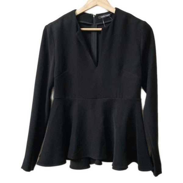ヨーコ チャン YOKO CHAN 長袖カットソー サイズ38 M - 黒 レディース Vネック 美品 トップス_画像1