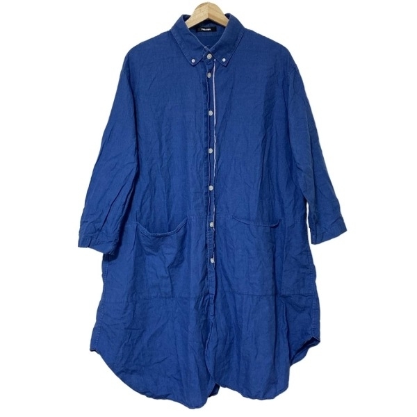 ネネット Ne-net サイズ2 M - ブルー レディース レギュラーカラー/長袖/ひざ丈/シャツワンピ ワンピース_画像1