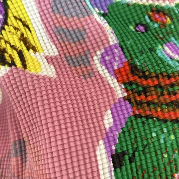 ミー/イッセイミヤケ me ISSEY MIYAKE 半袖カットソー - ピンク×レッド×マルチ レディース ハイネック/プリーツ トップス_画像5