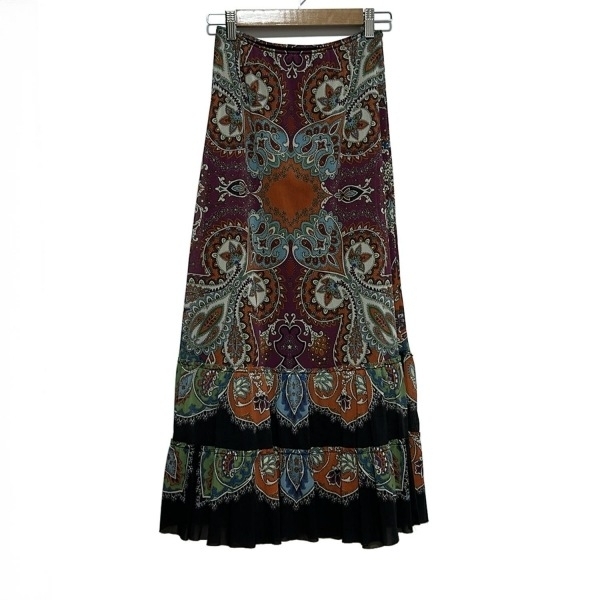 ヴィヴィアンタム VIVIENNE TAM ロングスカート サイズ0 XS - パープル×オレンジ×マルチ レディース ペイズリー柄/ウエストゴム ボトムス_画像1