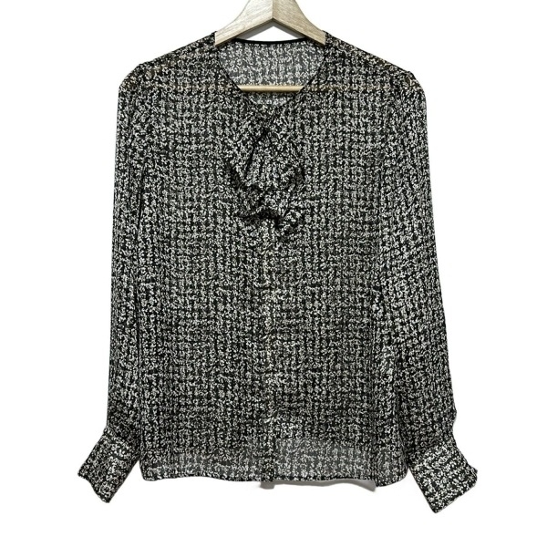 エポカ EPOCA 長袖シャツブラウス サイズ42 L - グレーベージュ×黒 レディース シースルー トップス_画像1