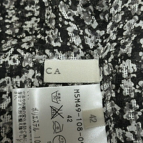 エポカ EPOCA 長袖シャツブラウス サイズ42 L - グレーベージュ×黒 レディース シースルー トップス_画像4