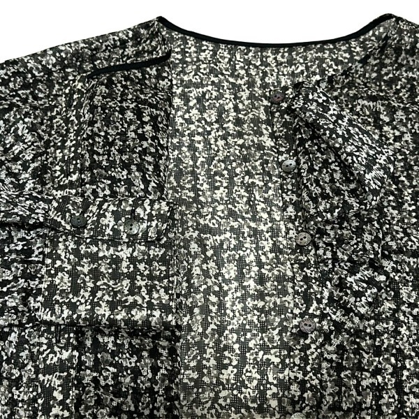 エポカ EPOCA 長袖シャツブラウス サイズ42 L - グレーベージュ×黒 レディース シースルー トップス_画像8