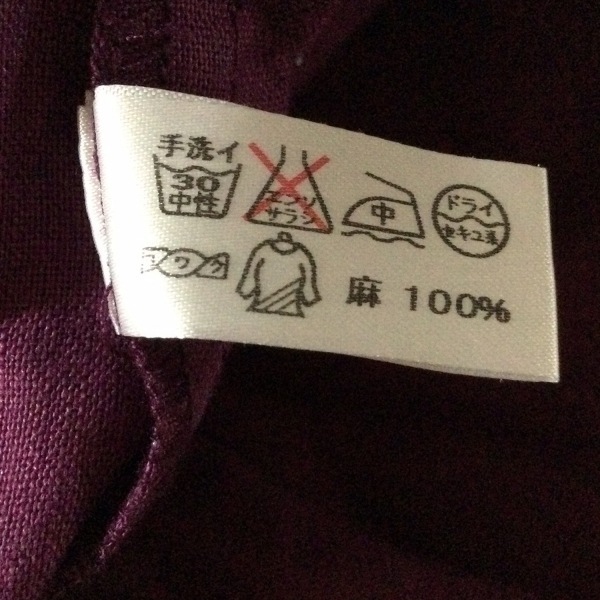 ワイズフォーリビング Y's for living - パープル レディース 半袖/ひざ丈/麻 ワンピース_画像4