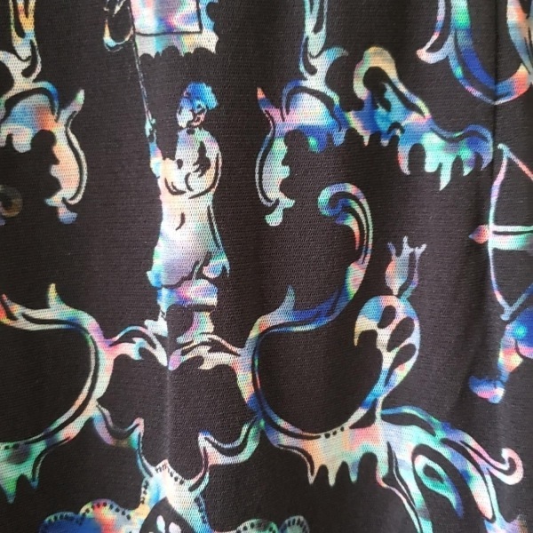 ヴィヴィアンタム VIVIENNE TAM サイズ42 L - 黒×ブルー×マルチ レディース 長袖/ロング/ドラゴン/シースルー/シノワズリ 美品_画像7