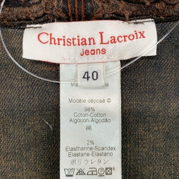 クリスチャンラクロワ Christian Lacroix サイズ40 M - ダークブラウン レディース 長袖/デニム/春 コート_画像3