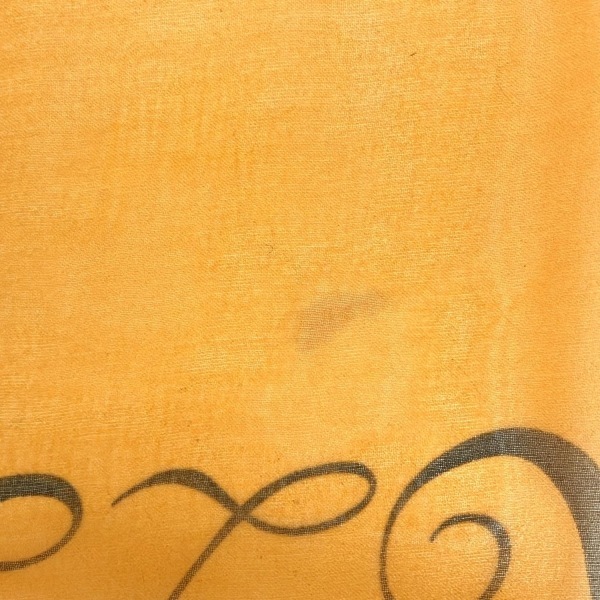 エルメス HERMES ストール(ショール) - シルク オレンジ×黒 シアー マフラー_画像4