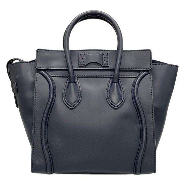 セリーヌ CELINE ハンドバッグ 165213HSC.07OC ラゲージ ミニショッパー レザー ダークネイビー 美品 バッグ_画像3