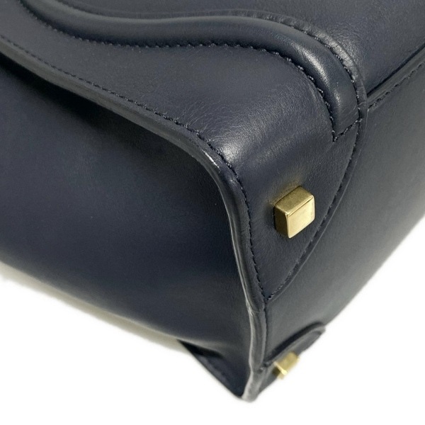 セリーヌ CELINE ハンドバッグ 165213HSC.07OC ラゲージ ミニショッパー レザー ダークネイビー 美品 バッグ_画像6