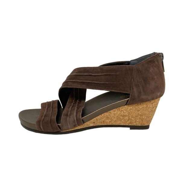 レリアン Leilian パンプス F - ダークブラウン レディース ウェッジソール/オープントゥ 靴_画像1