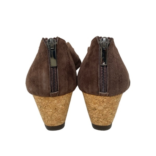 レリアン Leilian パンプス F - ダークブラウン レディース ウェッジソール/オープントゥ 靴_画像3